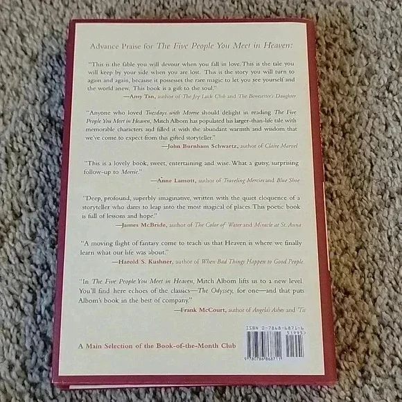The Five People You Meet In Heaven Mitch Albom First Edition Hardcover NEW - Picture 2 of 5